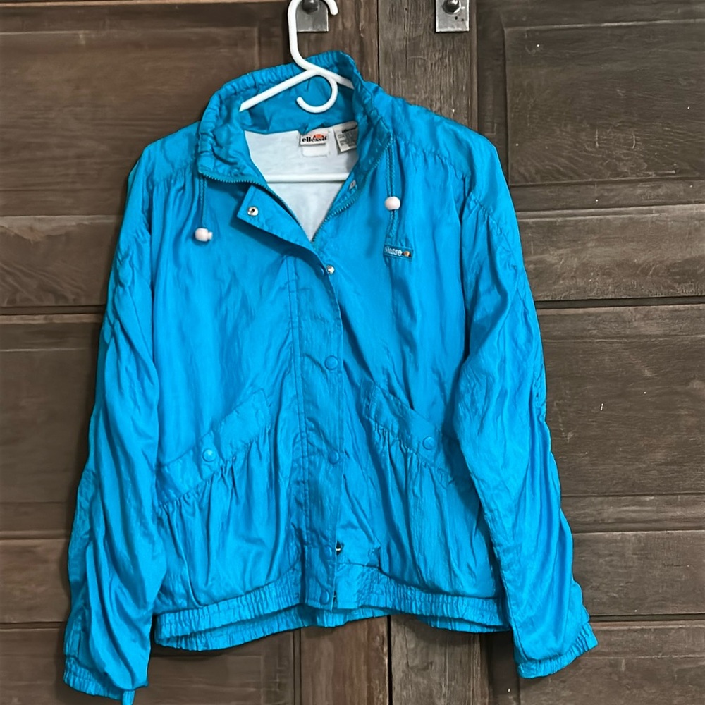 Vintage 90s Ellesse Track Jacket Women's Medium Blue‎ Nylon Size 1